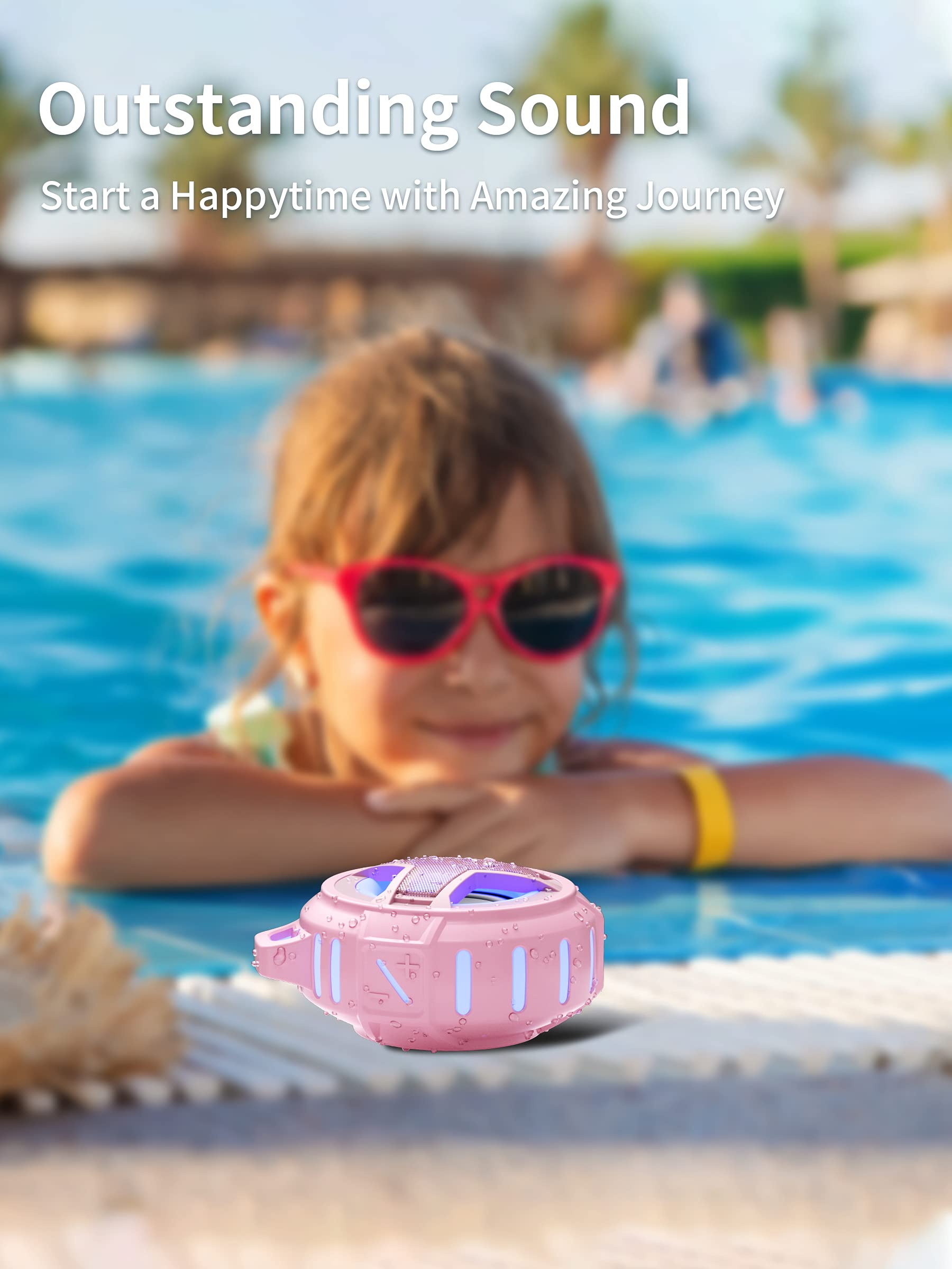 Craques Waterproof Bluetooth Shower Speaker with LED Lights craques