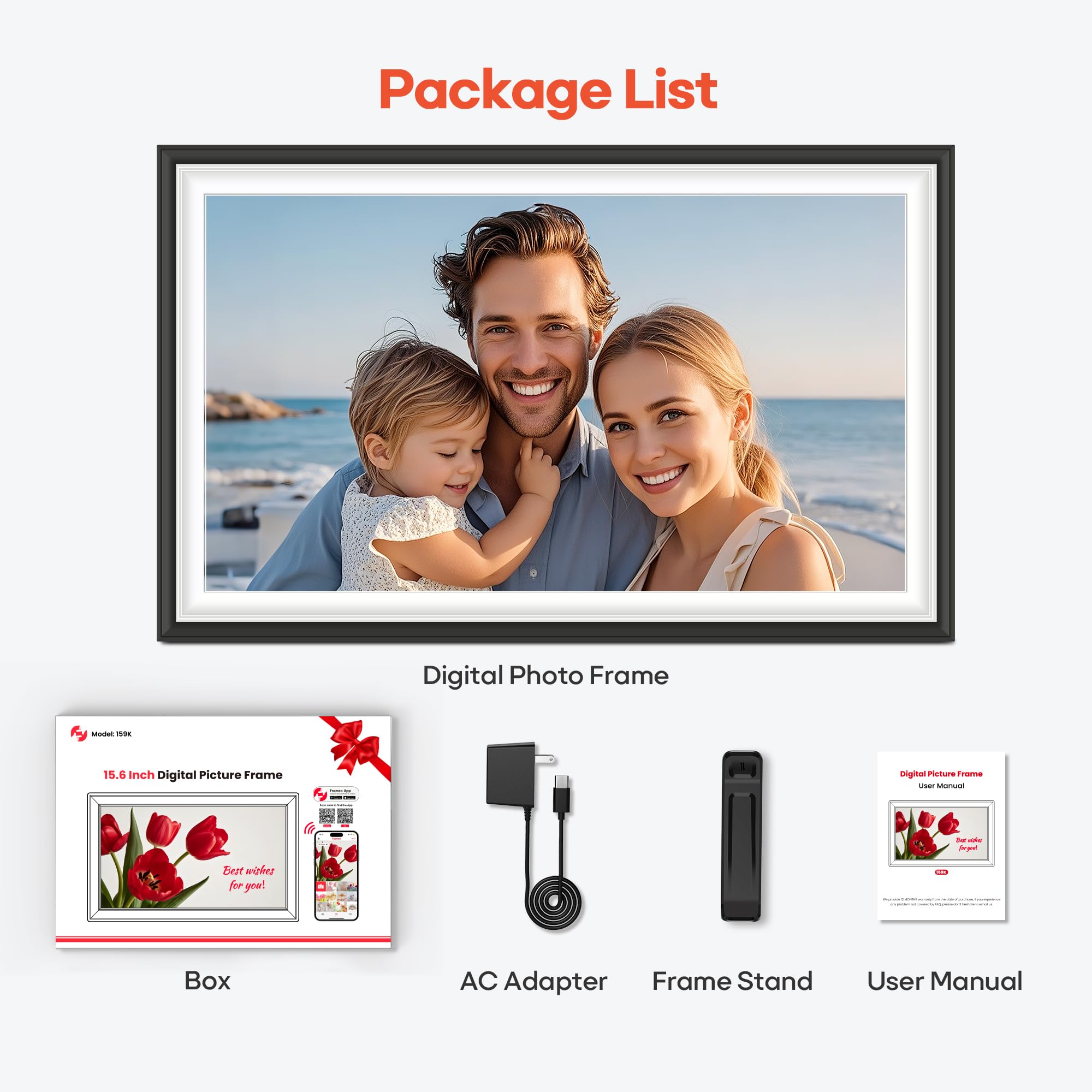 Craques Frameo WiFi Digital Picture Frame with Wood Finish craques