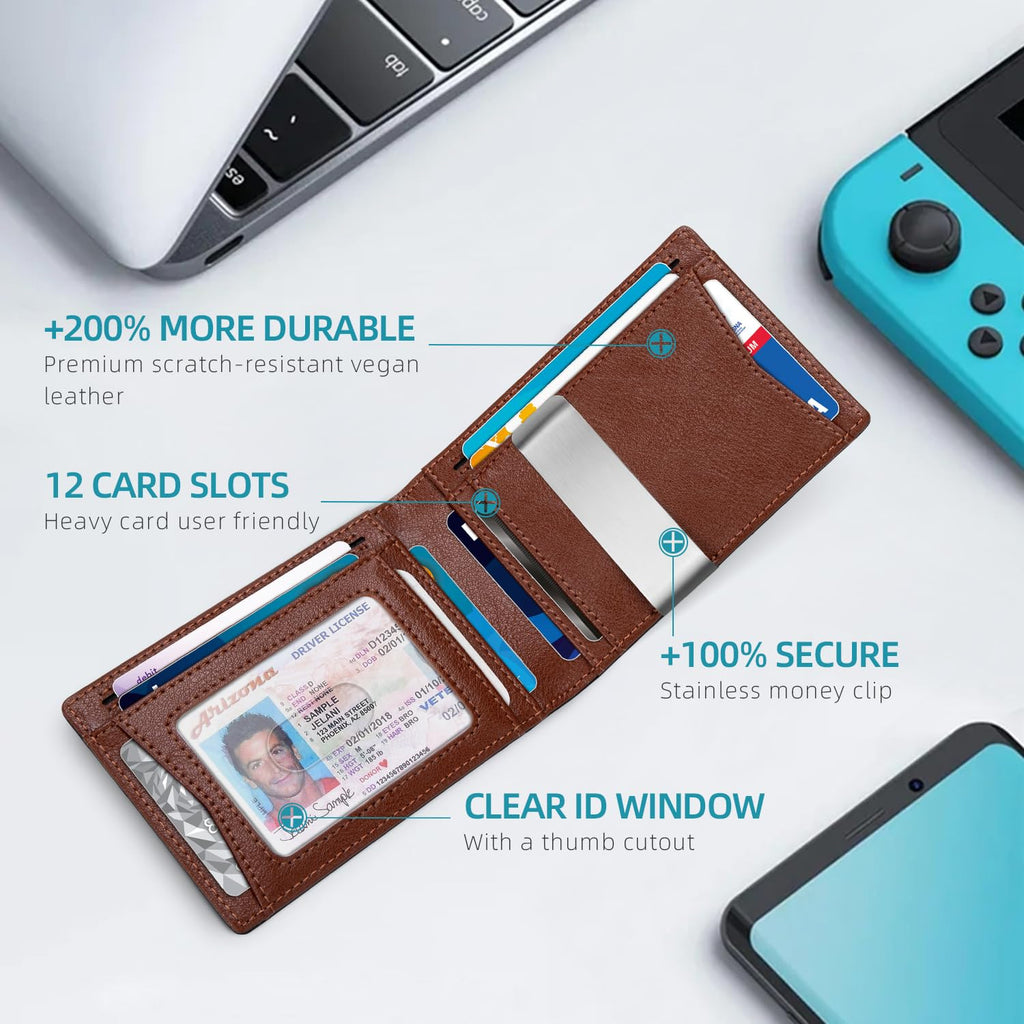 Craques Slim RFID Wallet for Men - Brown Leather craques