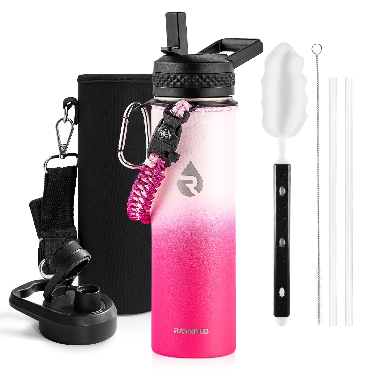 RAYMYLO One Gallon Water Bottle Insulated Triple Walled Vacuum Stainless Steel (Cold for 48 Hrs) Leak Proof & BPA-Free