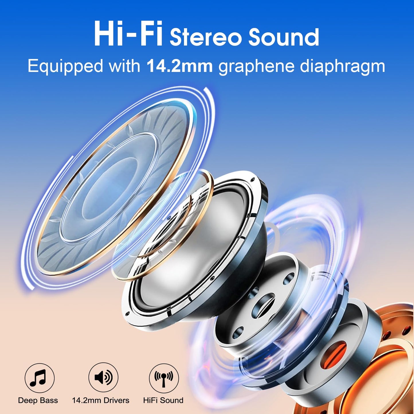 Wireless Earbuds 75hrs Bluetooth 5.4 Headphone Sport