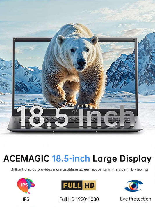 ACEMAGIC Laptop Computer Intel N150 Windows Laptop 18.5-inch IPS 16GB DDR4 512GB SSD Traditional Laptops