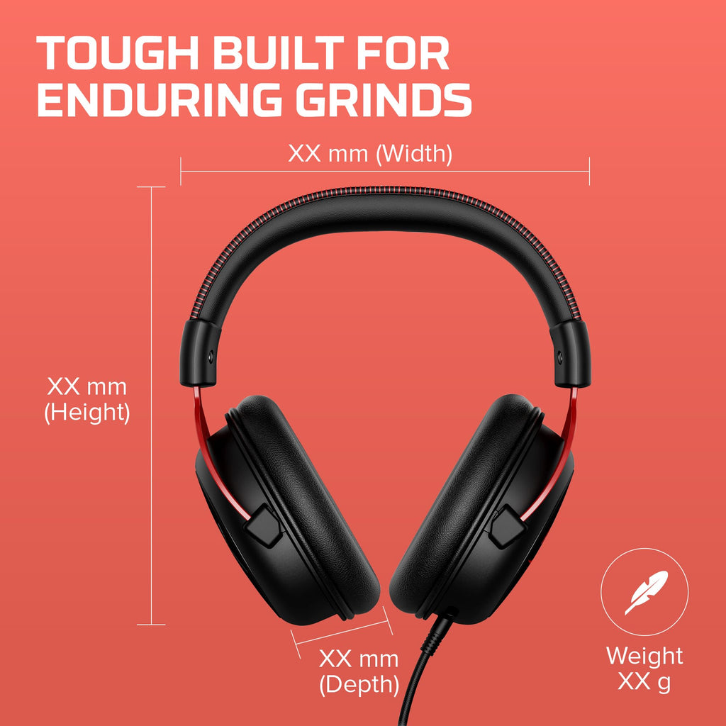 HyperX Cloud II - Gaming Headset, 7.1 Surround Sound, Memory Foam Ear Pads - craques