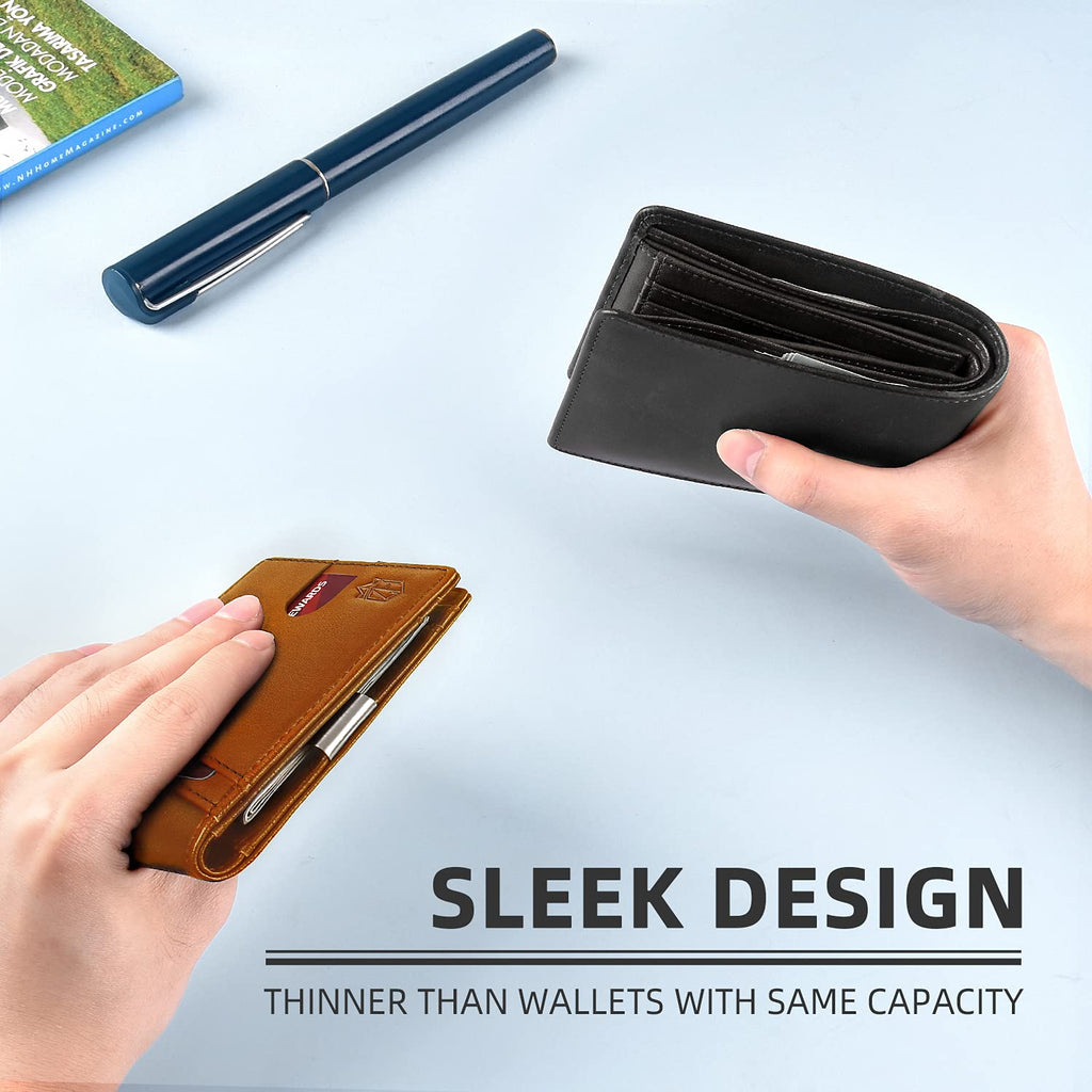 Craques Slim RFID Wallet for Men - Brown Leather craques