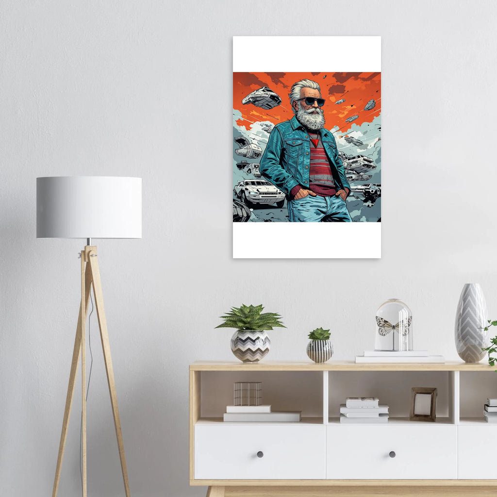 Elder Man in a Futuristic Chaos Foam Portrait - Print Material