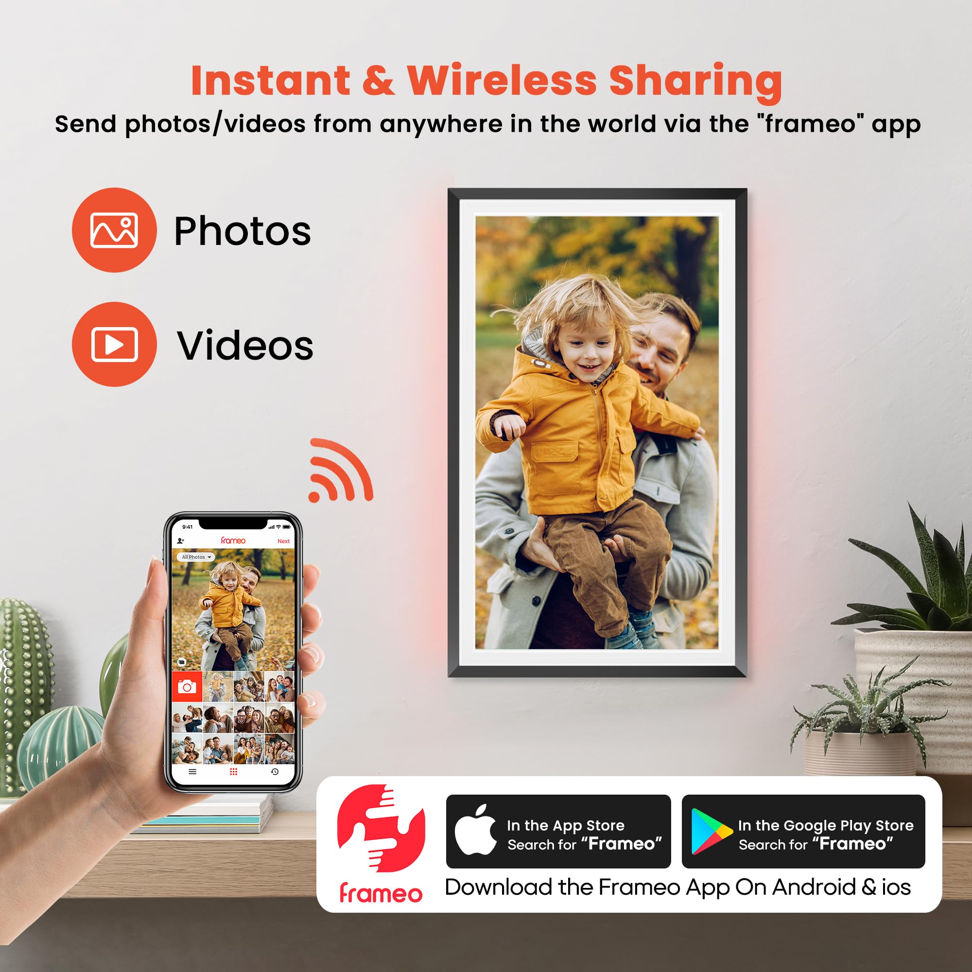 Craques Frameo WiFi Digital Picture Frame with Wood Finish craques