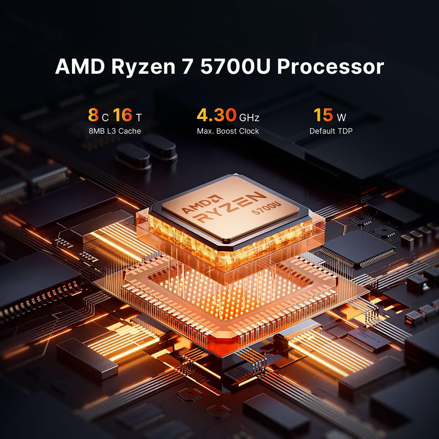 BOSGAME P4 Gaming Mini PC Ryzen 7 5700U 32GB RAM 1TB NVMe M.2 2280 SSD Windows 11 Pro Mini Computers