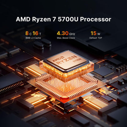 BOSGAME P4 Gaming Mini PC Ryzen 7 5700U 32GB RAM 1TB NVMe M.2 2280 SSD Windows 11 Pro Mini Computers