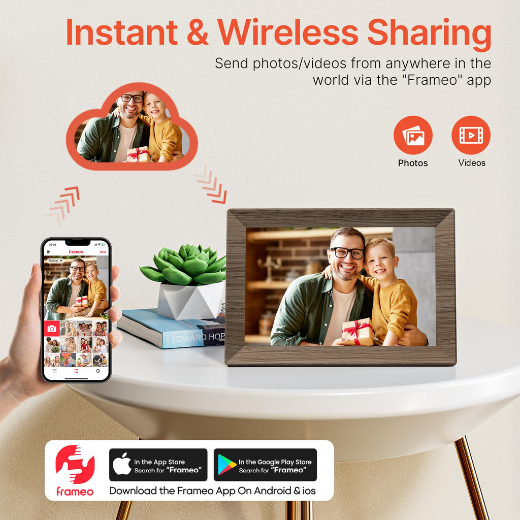 Craques Frameo WiFi Digital Picture Frame with Wood Finish craques