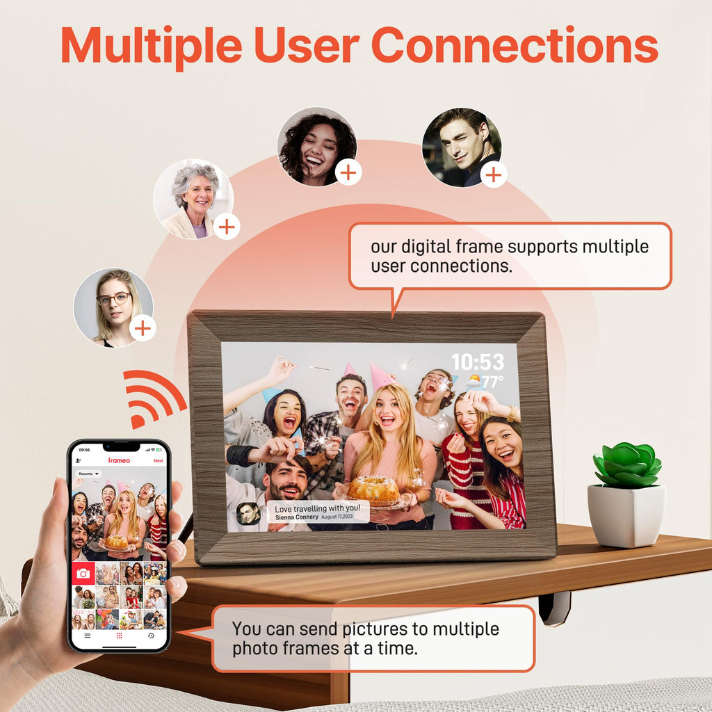 Craques Frameo WiFi Digital Picture Frame with Wood Finish craques