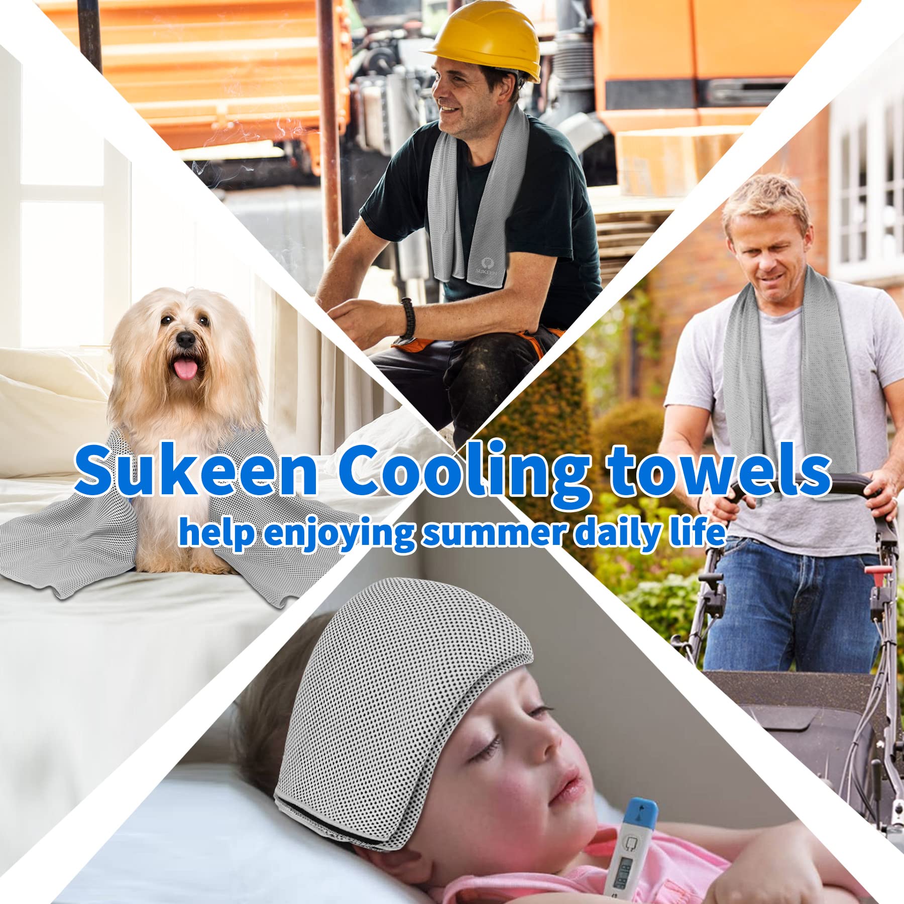 Sukeen [4 Pack] Cooling Towel (40"x12"), Ice Towel, Soft Breathable Chilly Towel - craques