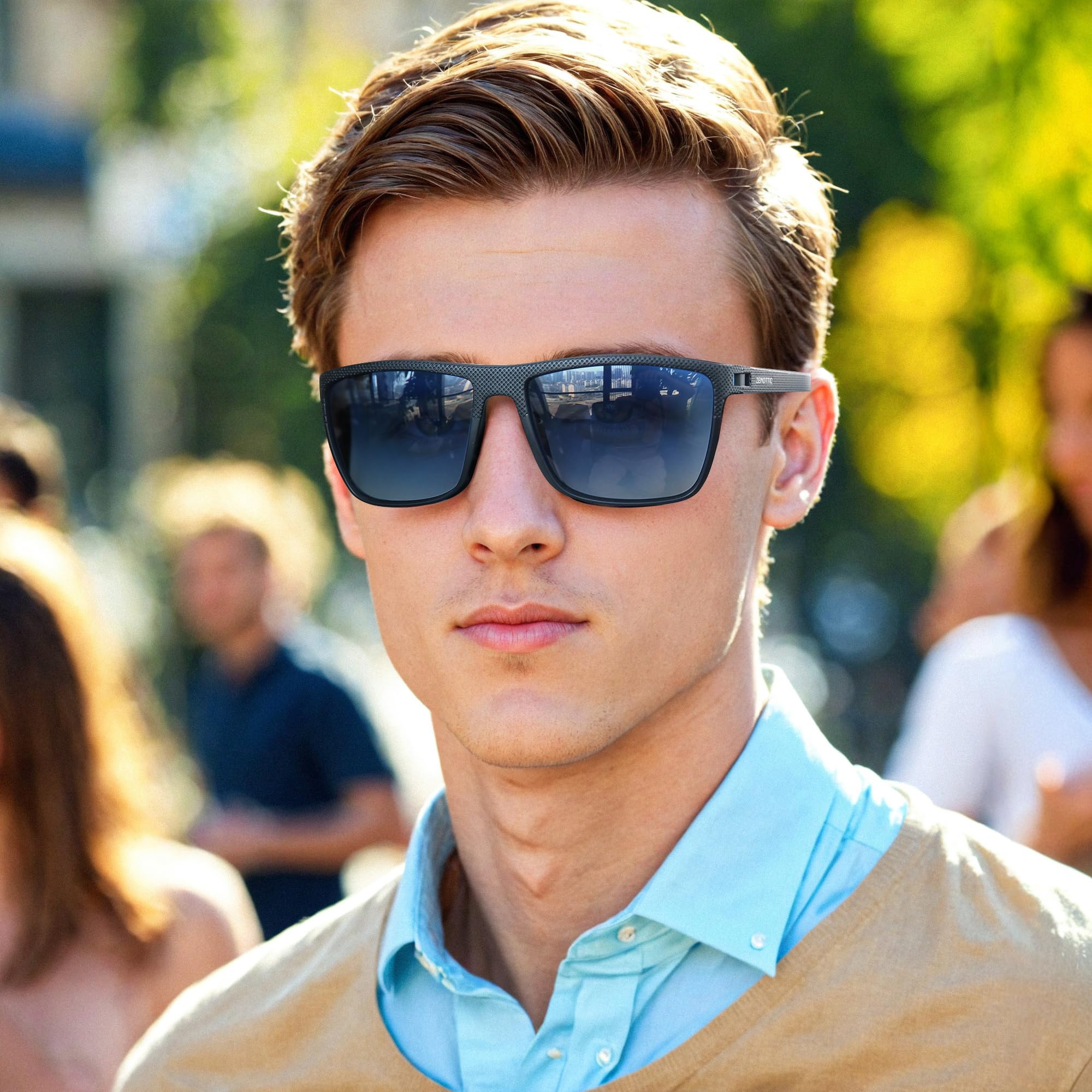 ZENOTTIC Polarized Sunglasses for Men Lightweight TR90 Frame UV400 Protection Square Sun Glasses craques