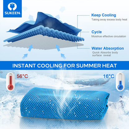 Sukeen [4 Pack] Cooling Towel (40"x12"), Ice Towel, Soft Breathable Chilly Towel
