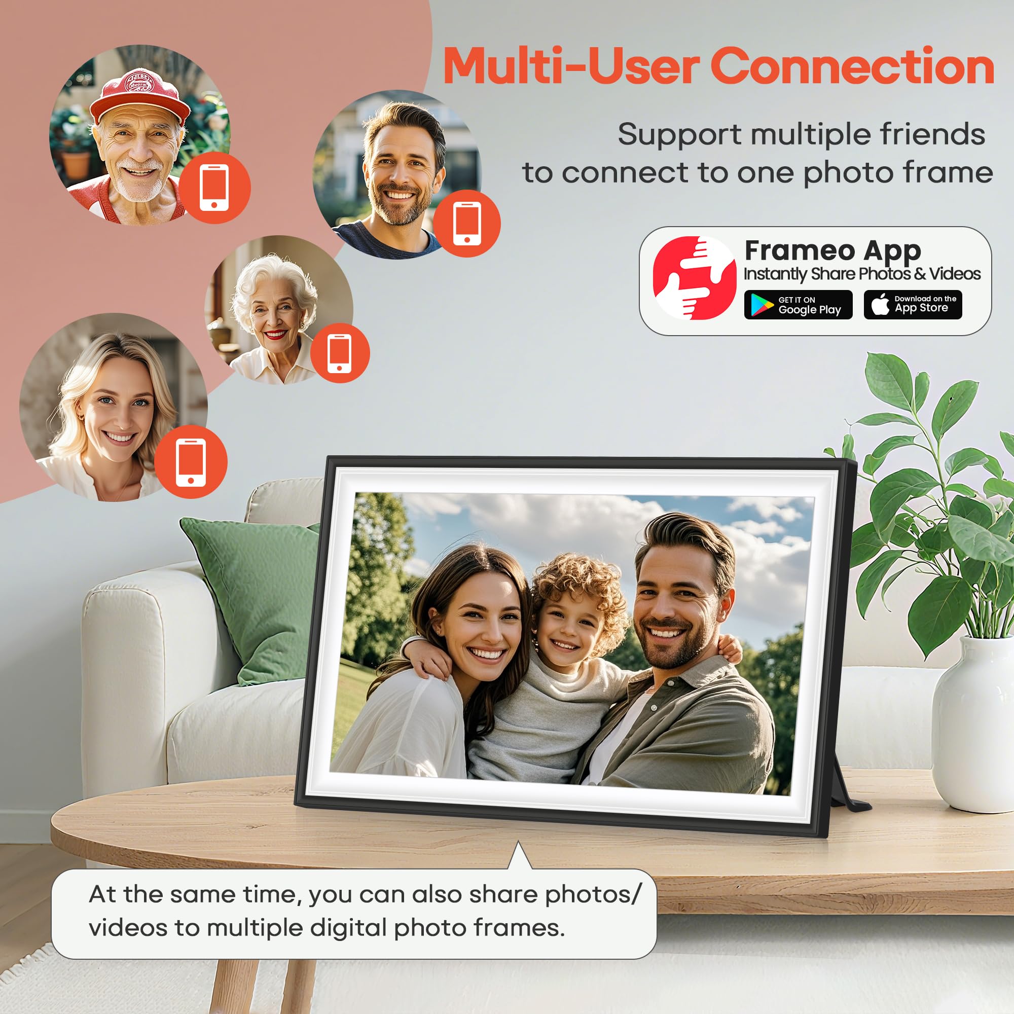 Craques Frameo WiFi Digital Picture Frame with Wood Finish craques