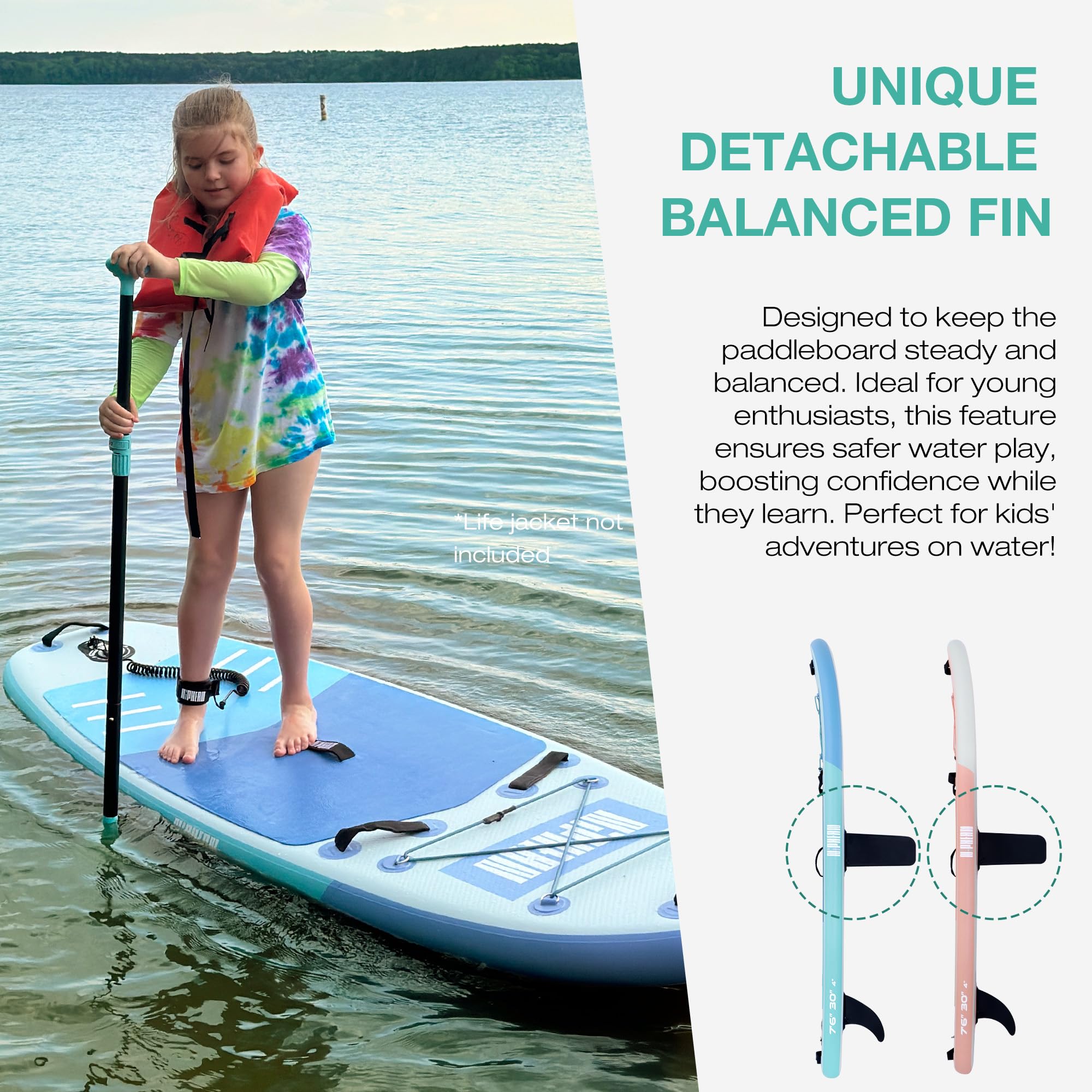 Niphean Inflatable Stand Up Paddle Board with SUP Accessories, Anti-Slip EVA Deck, 10'6'' Paddleboards Inflatable Paddle Boards for Adults & Youth of All Skill Levels - craques
