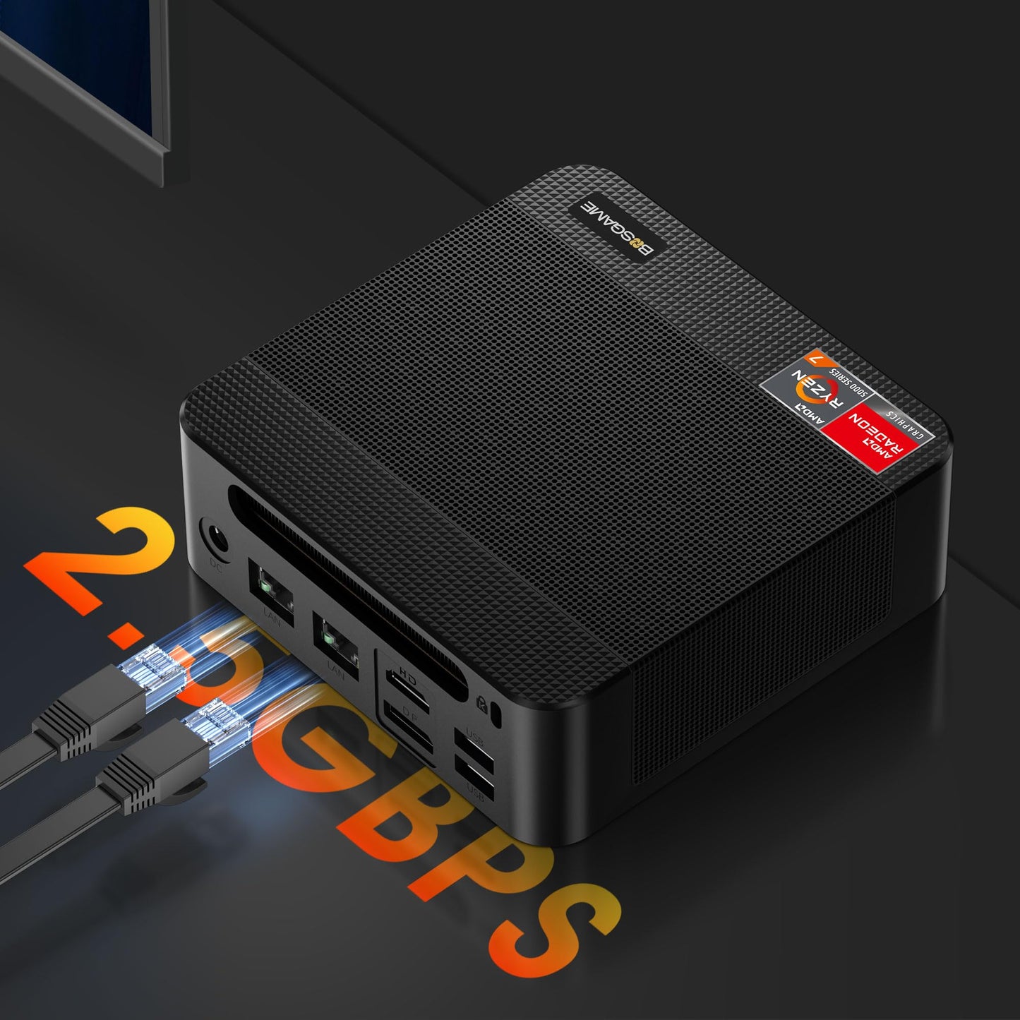 BOSGAME P4 Gaming Mini PC Ryzen 7 5700U 32GB RAM 1TB NVMe M.2 2280 SSD Windows 11 Pro Mini Computers