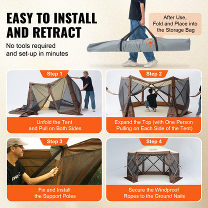 VEVOR Camping Gazebo Tent, 12'x12'