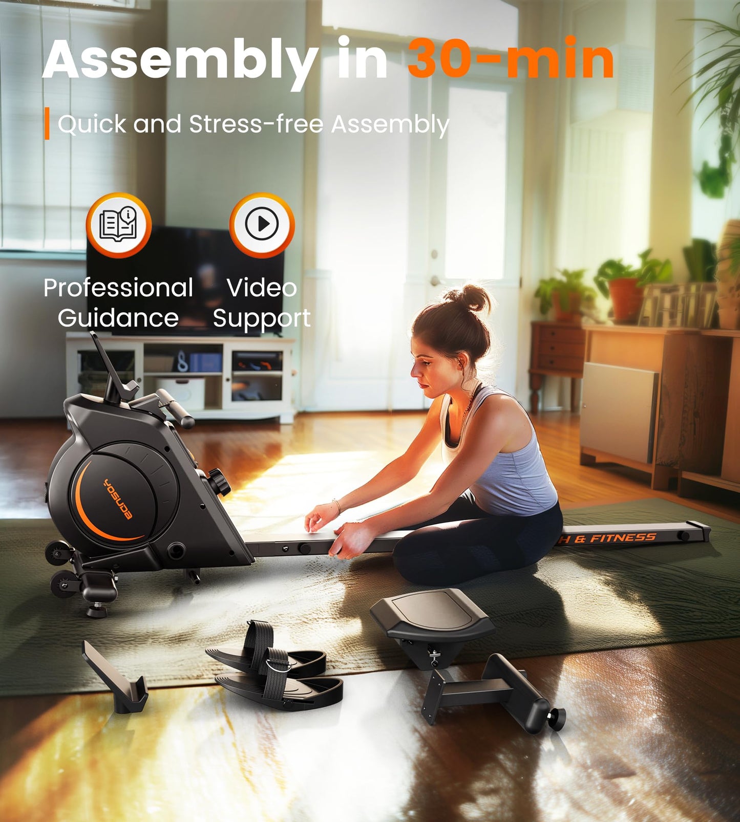YOSUDA Magnetic Rowing Machine - 350 LB Weight Capacity