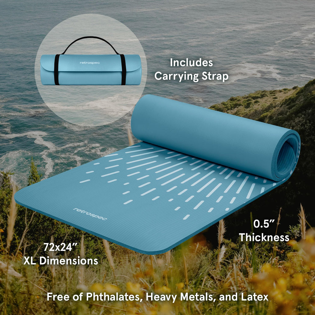 Retrospec Solana Yoga Mat 1/2" Thick - craques