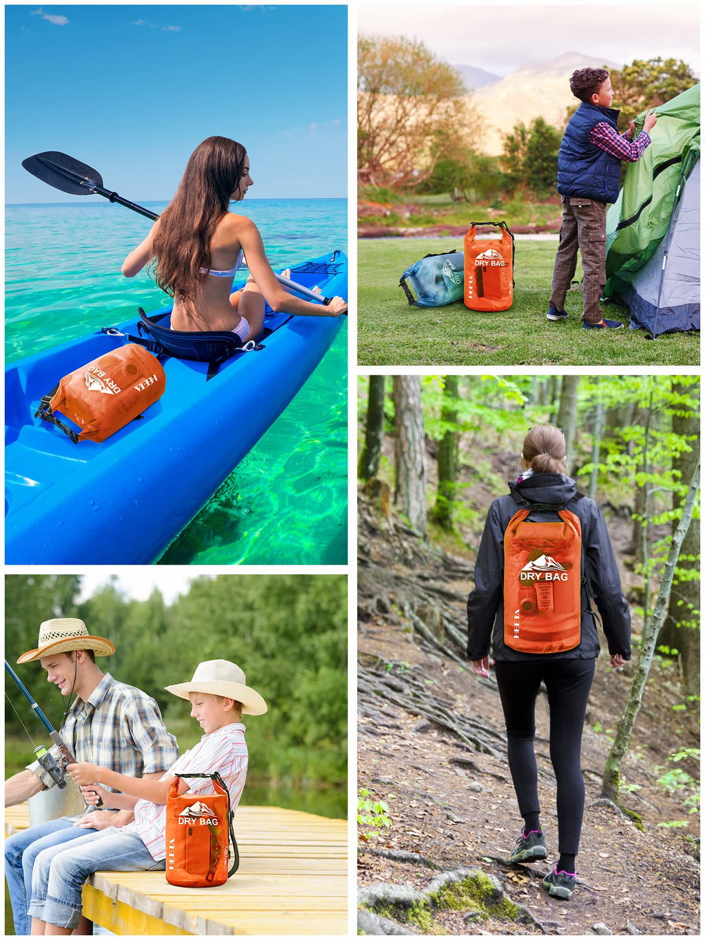 HEETA Dry Bag Waterproof for Women Men, 5L/10L/20L/30L/40L Roll Top Lightweight Dry Storage Bag Backpack with Phone Case for Travel Swimming Boating Kayaking Paddle Board Camping Beach Accessories craques