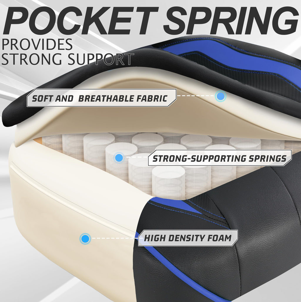 Vonesse Gaming Chair with Footrest by Craques - White & Pink