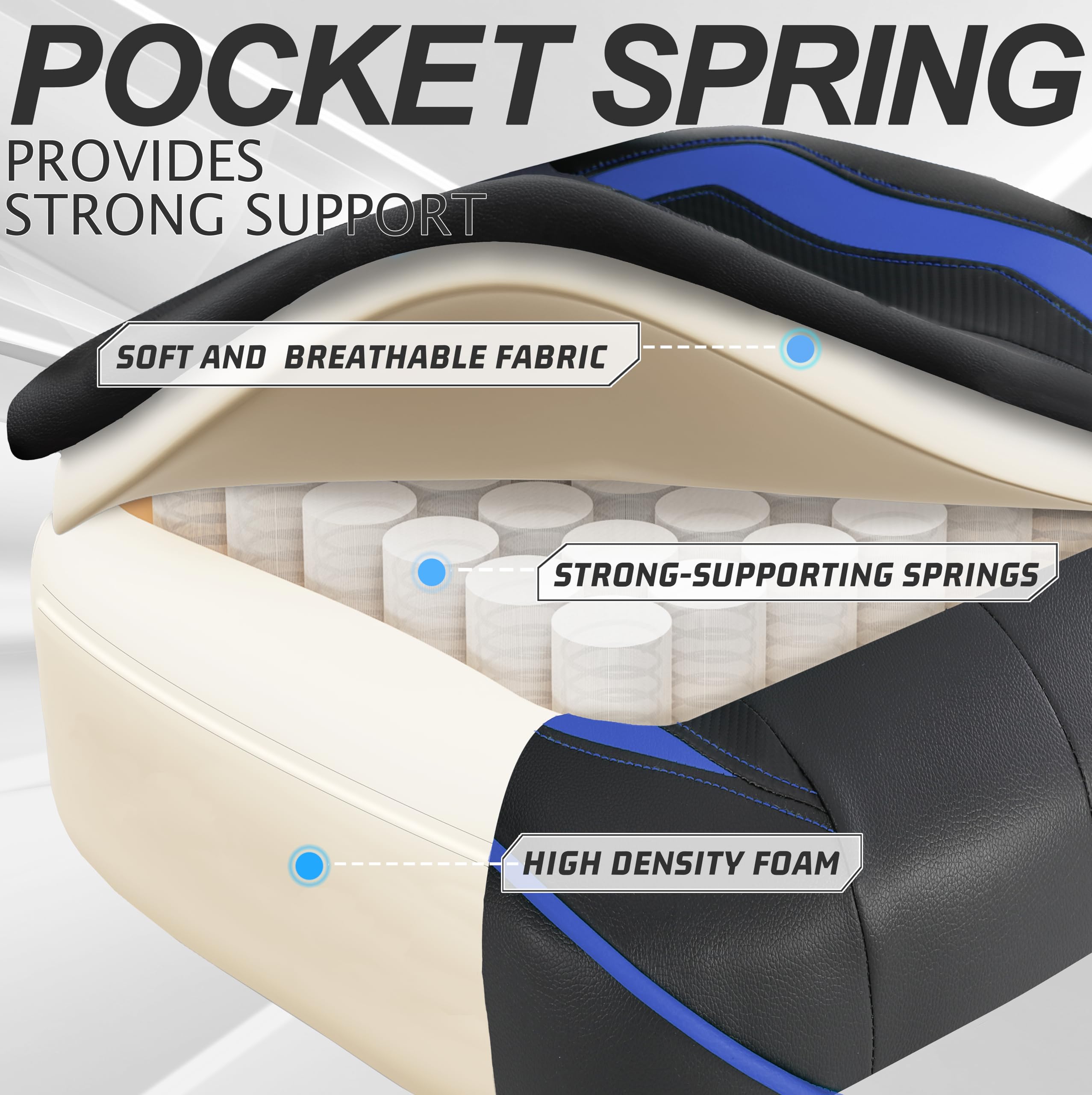 Vonesse Gaming Chair with Footrest by Craques - White & Pink