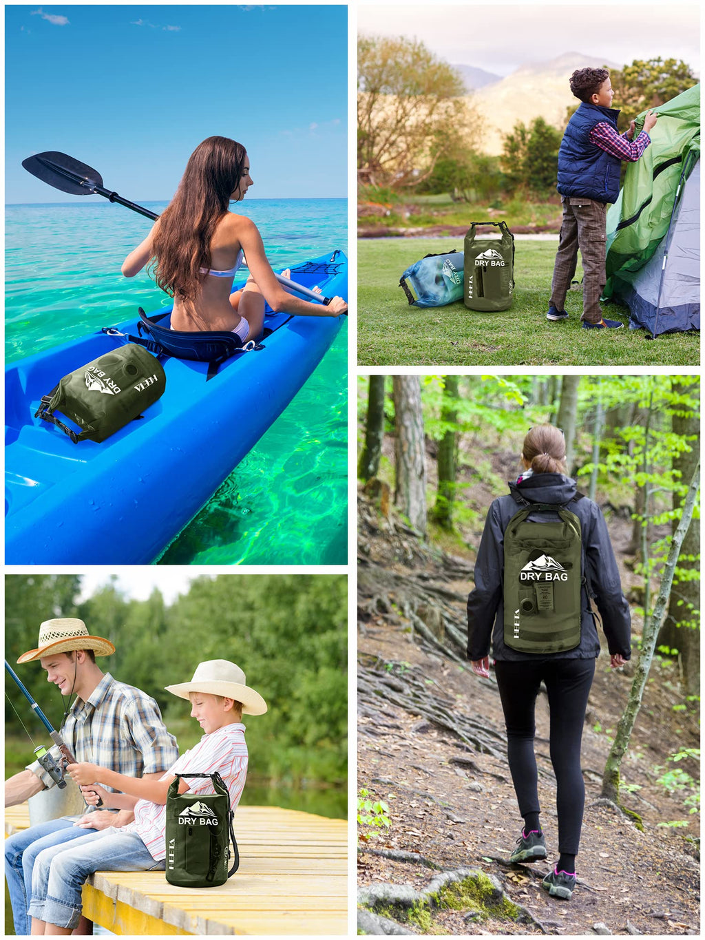 HEETA Dry Bag Waterproof for Women Men, 5L/10L/20L/30L/40L Roll Top Lightweight Dry Storage Bag Backpack with Phone Case for Travel Swimming Boating Kayaking Paddle Board Camping Beach Accessories craques