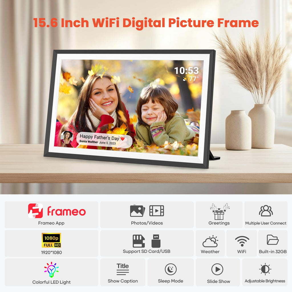 Craques Frameo WiFi Digital Picture Frame with Wood Finish craques