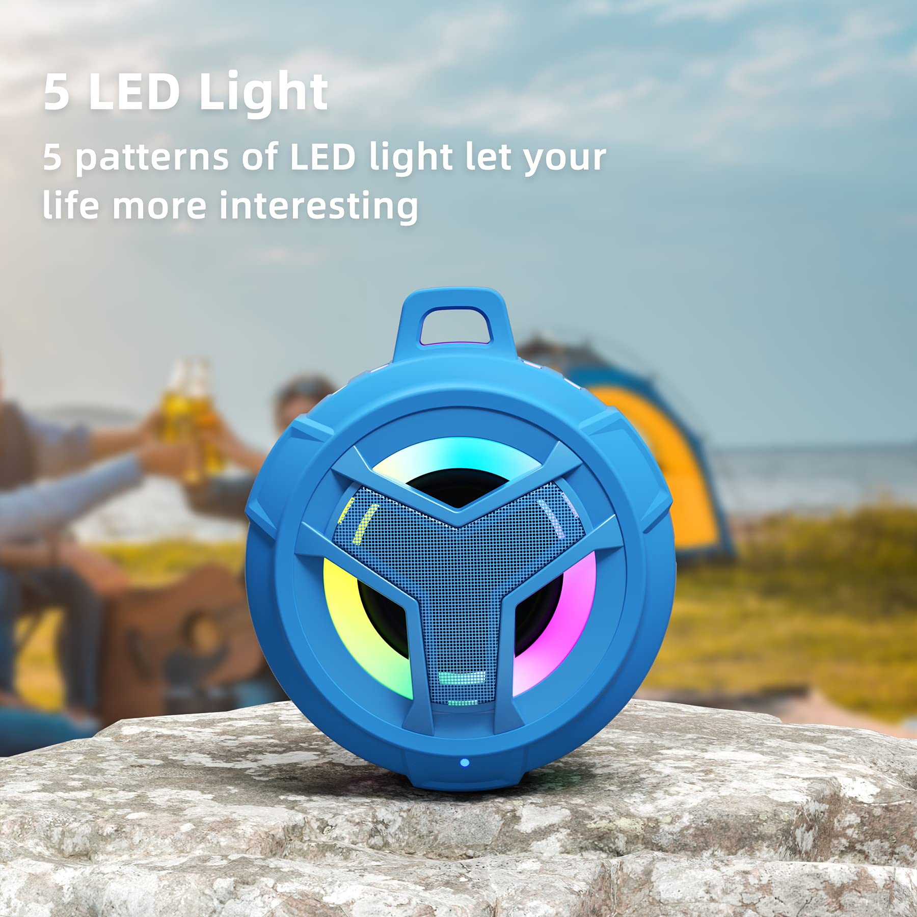 Craques Waterproof Bluetooth Shower Speaker with LED Lights craques