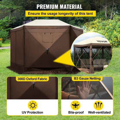 VEVOR Camping Gazebo Tent, 12'x12'