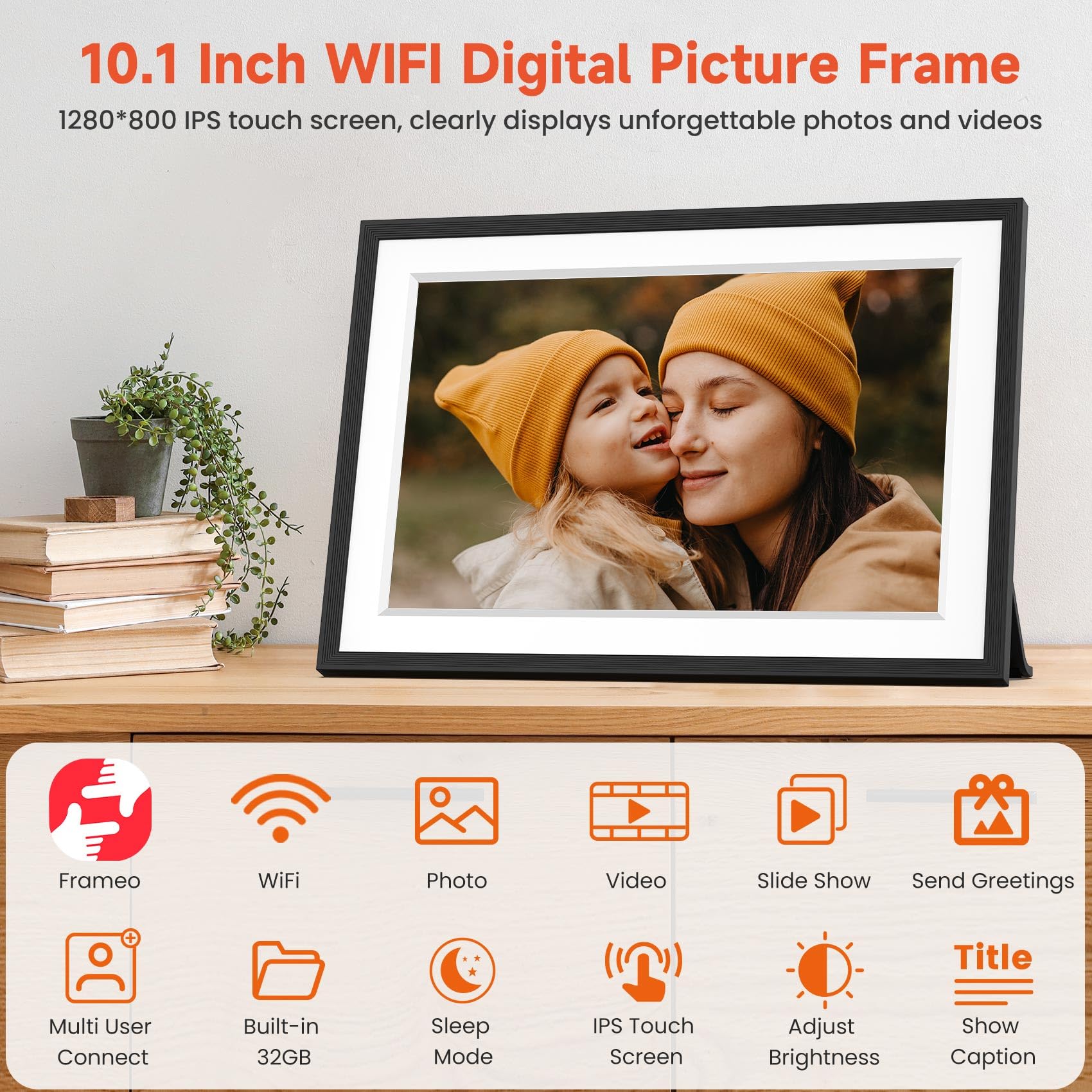 Craques Frameo WiFi Digital Picture Frame with Wood Finish craques