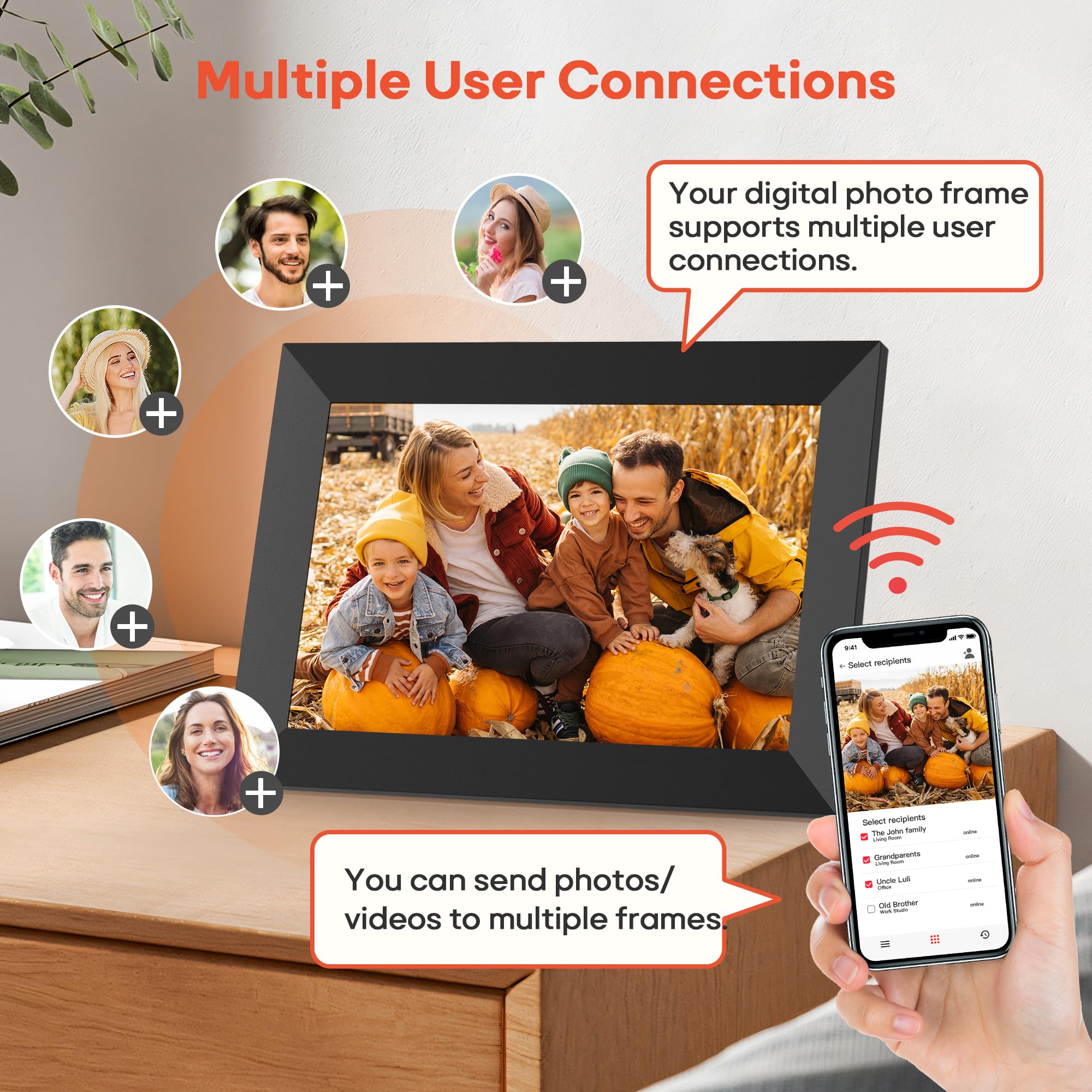 Craques Frameo WiFi Digital Picture Frame with Wood Finish craques