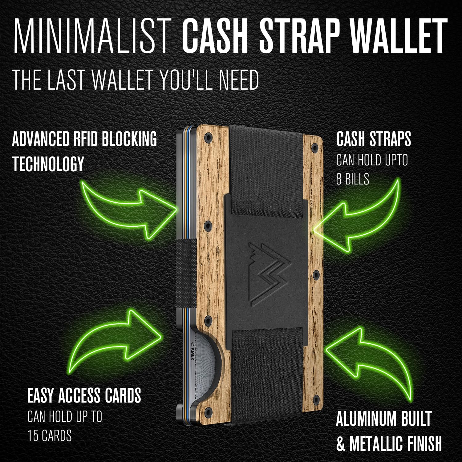 Craques RFID Blocking Minimalist Wallet with Wood Pattern craques