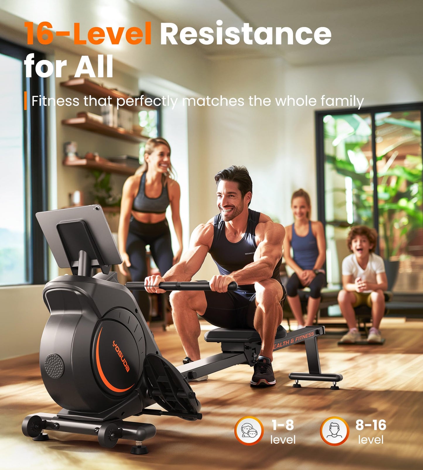 YOSUDA Magnetic Rowing Machine - 350 LB Weight Capacity