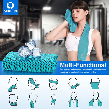 Sukeen [4 Pack] Cooling Towel (40"x12"), Ice Towel, Soft Breathable Chilly Towel