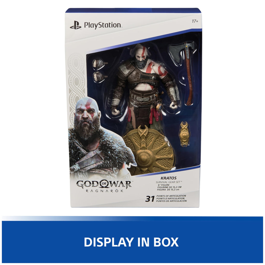 PlayStation God of War Ragnarök, 6” Kratos Action Figure with 5 Accessories, The Shapes Collection, for PS5 Fans & Collectors Ages 17+ - craques