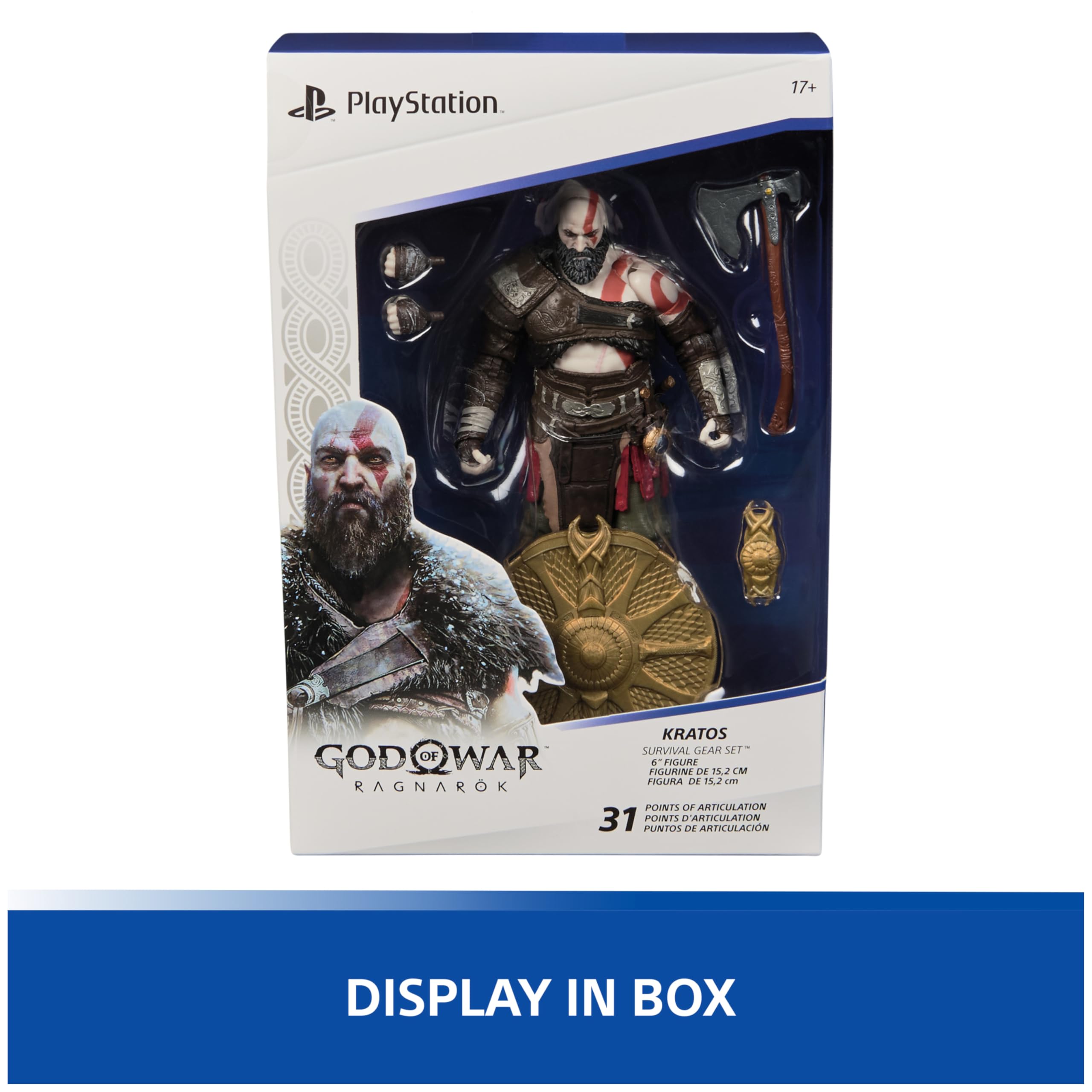 PlayStation God of War Ragnarök, 6” Kratos Action Figure with 5 Accessories, The Shapes Collection, for PS5 Fans & Collectors Ages 17+ - craques