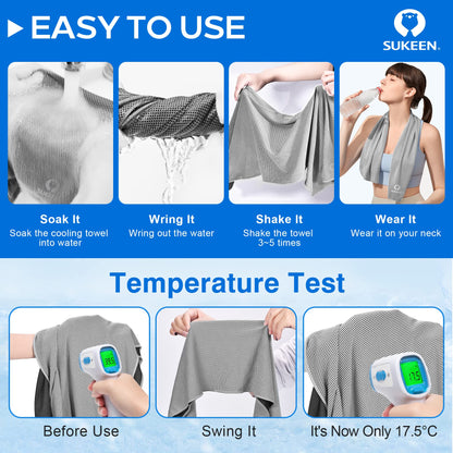 Sukeen [4 Pack] Cooling Towel (40"x12"), Ice Towel, Soft Breathable Chilly Towel