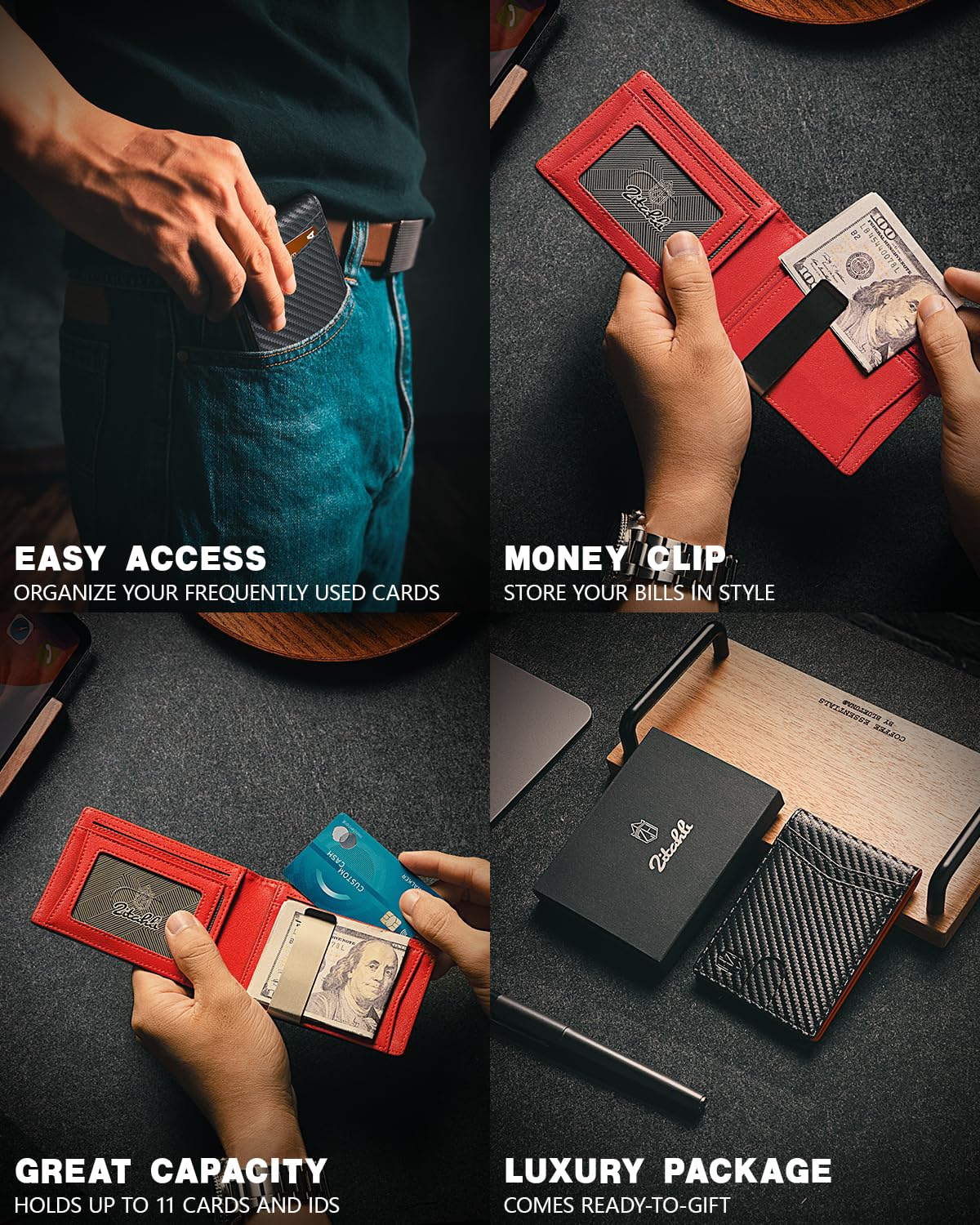 Craques Slim RFID Wallet for Men - Brown Leather craques