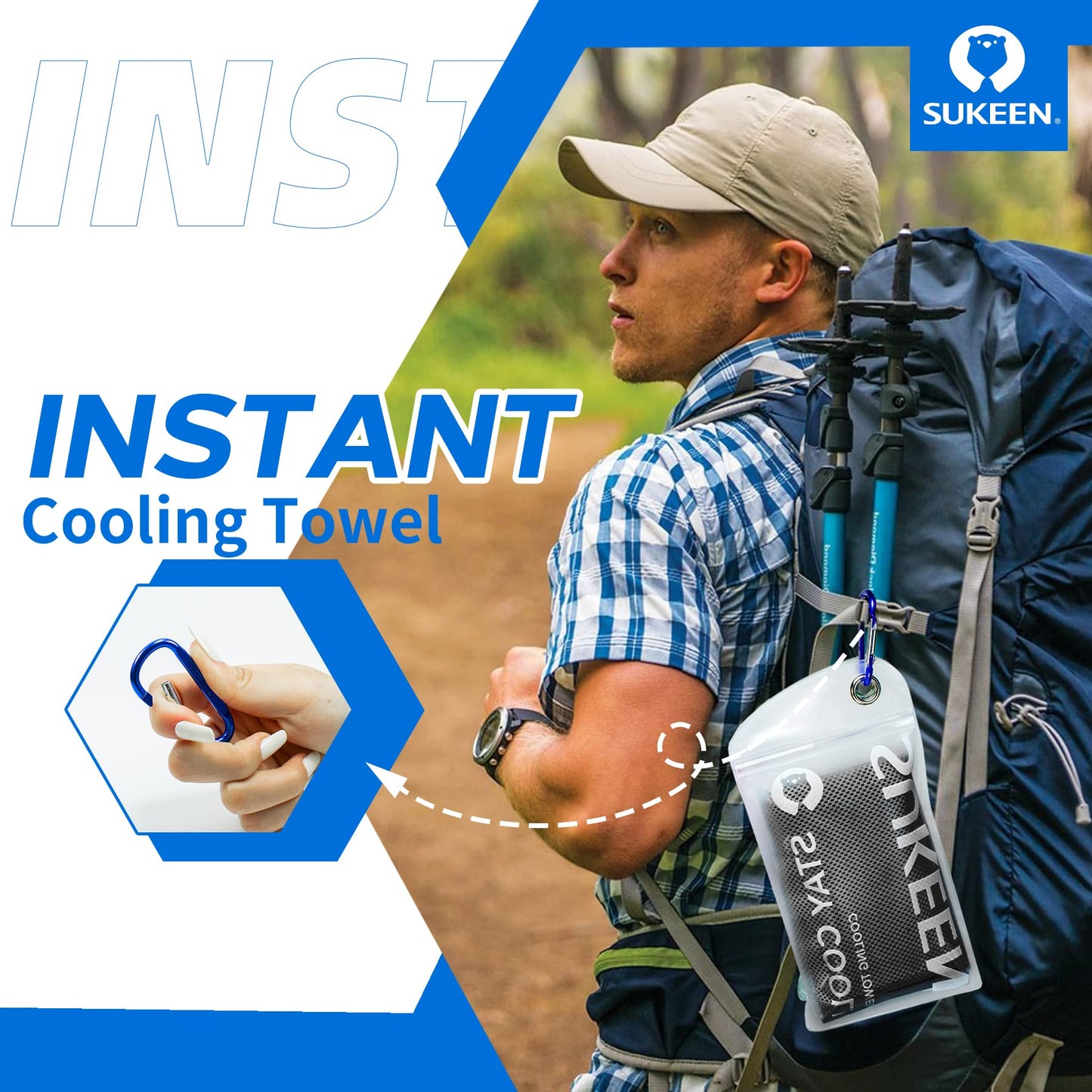 Sukeen [4 Pack] Cooling Towel (40"x12"), Ice Towel, Soft Breathable Chilly Towel
