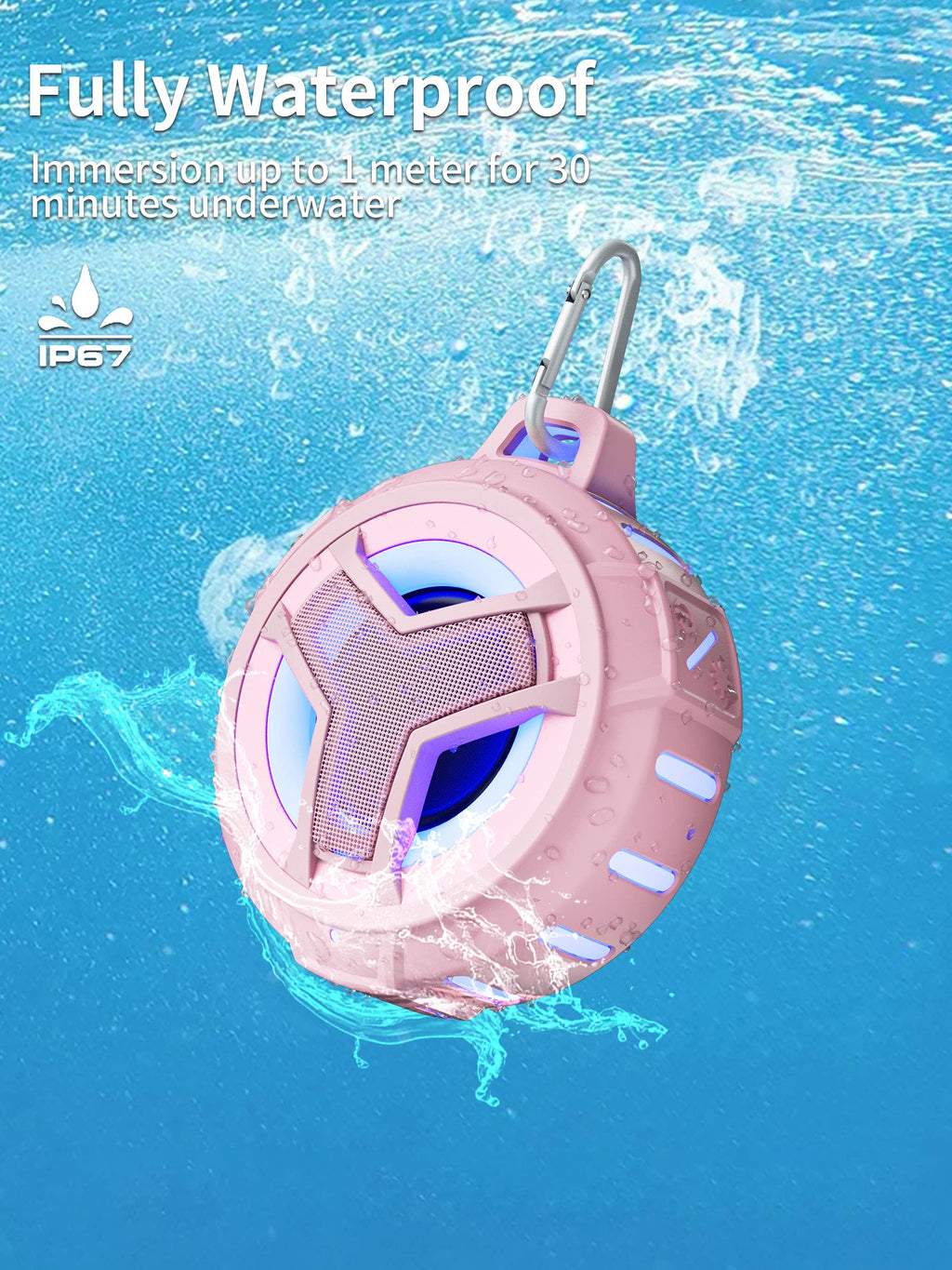 Craques Waterproof Bluetooth Shower Speaker with LED Lights craques