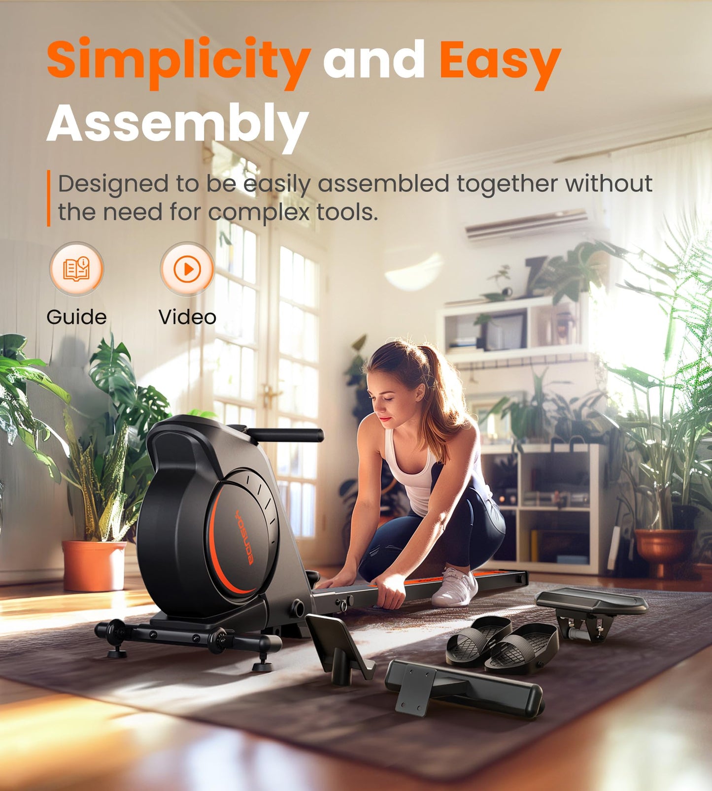 YOSUDA Magnetic Rowing Machine - 350 LB Weight Capacity