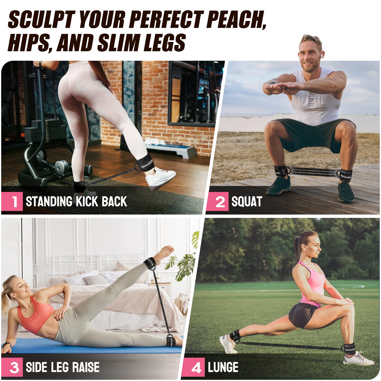 Craques Resistance Bands with Ankle Straps for Leg Workouts craques