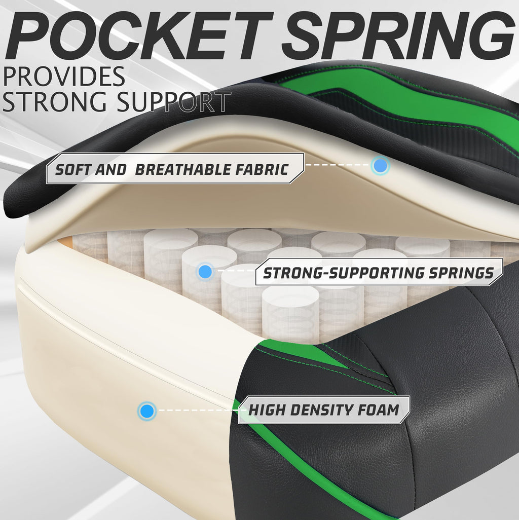 Vonesse Gaming Chair with Footrest by Craques - White & Pink