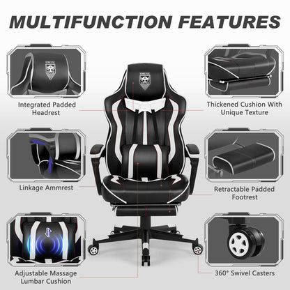 Vonesse Gaming Chair with Footrest Computer Chair