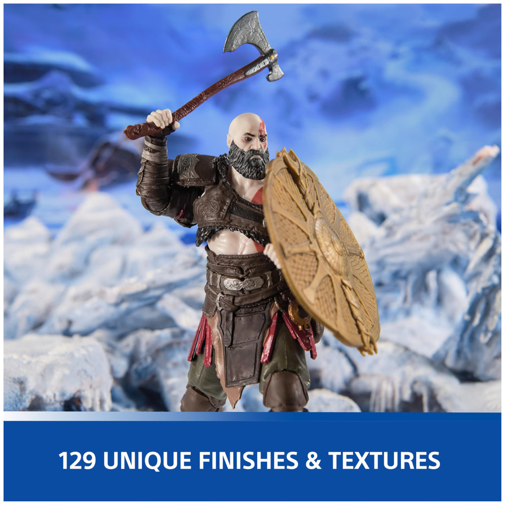 PlayStation God of War Ragnarök, 6” Kratos Action Figure with 5 Accessories, The Shapes Collection, for PS5 Fans & Collectors Ages 17+ - craques