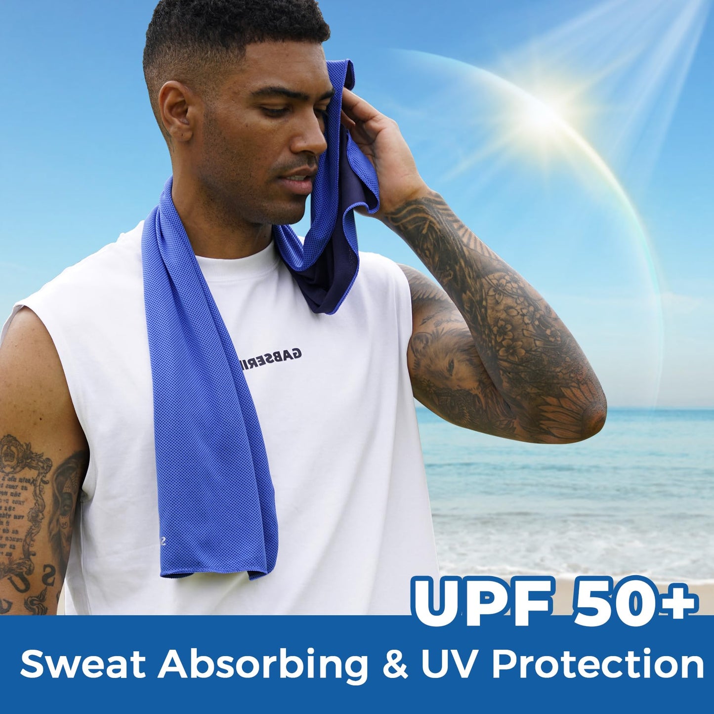 Sukeen [4 Pack] Cooling Towel (40"x12"), Ice Towel, Soft Breathable Chilly Towel