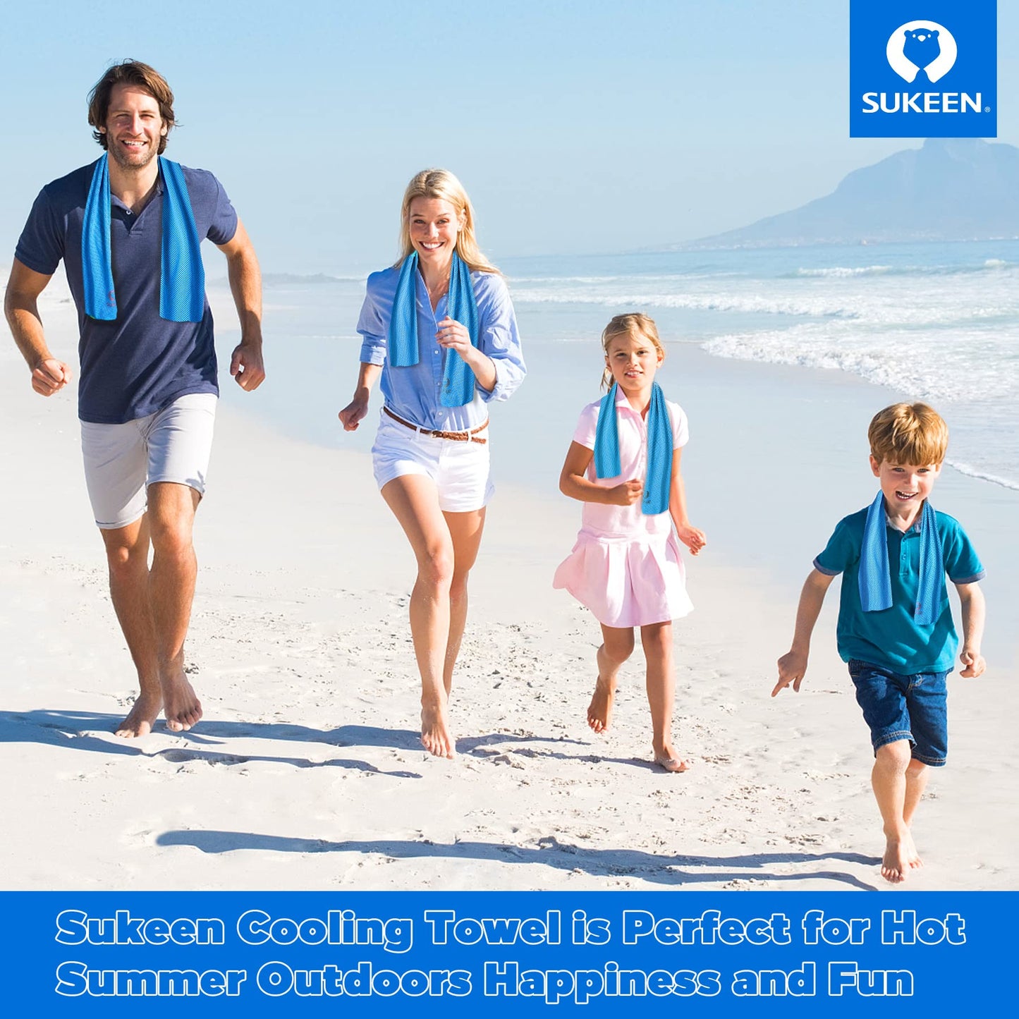 Sukeen [4 Pack] Cooling Towel (40"x12"), Ice Towel, Soft Breathable Chilly Towel