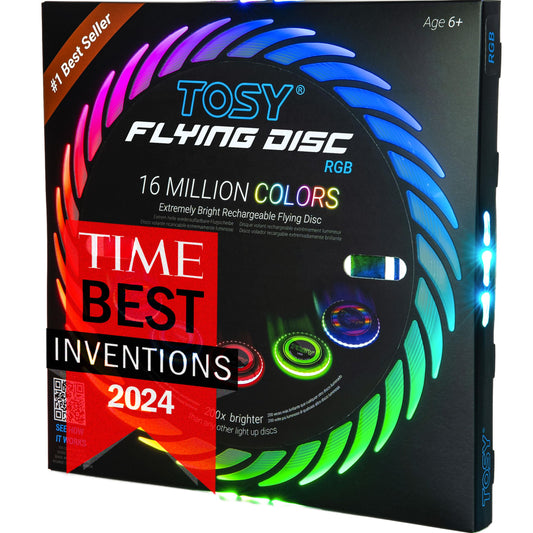 TOSY Flying Disc - 16 Million Color RGB or 36 LEDs, Extremely Bright, Smart Modes
