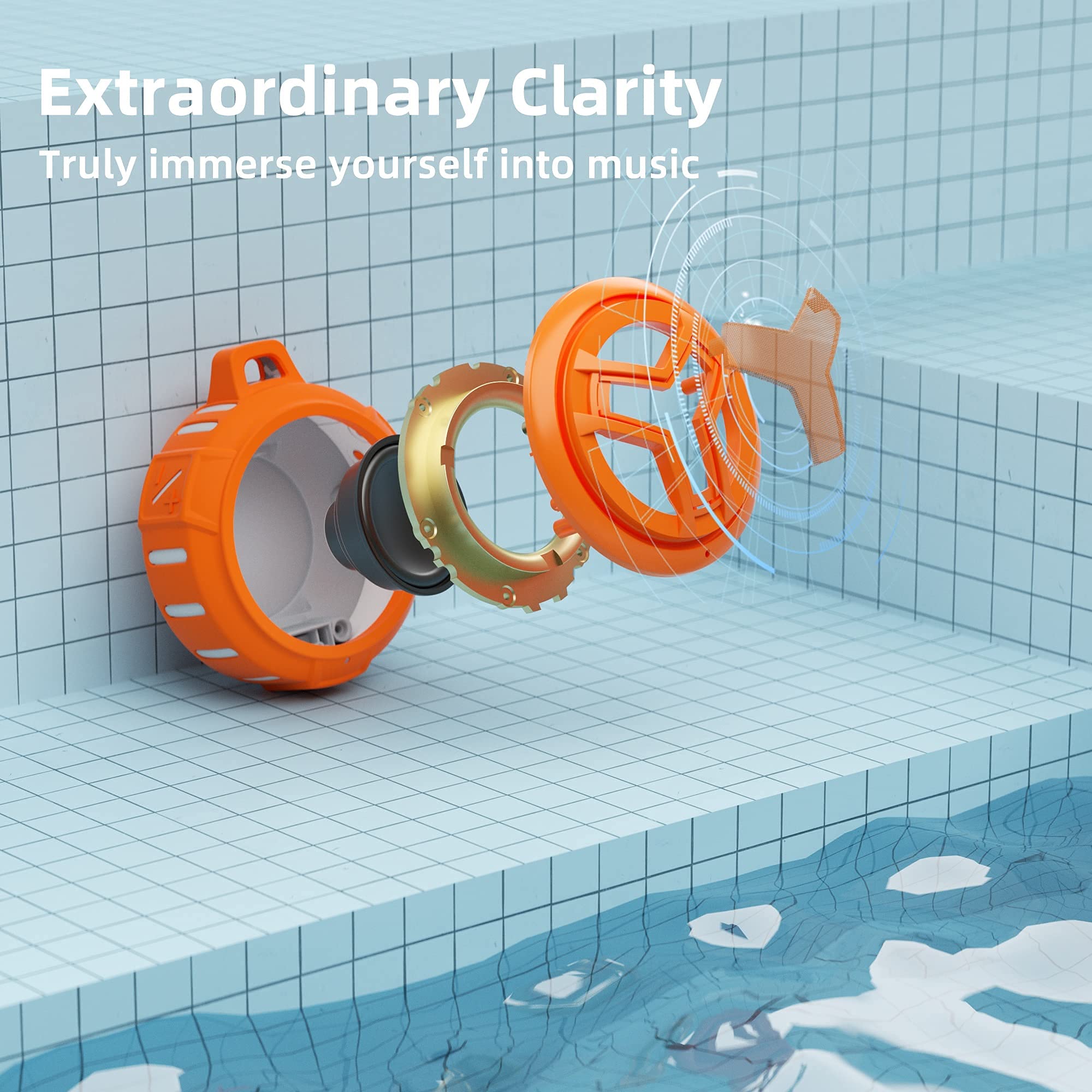 Craques Waterproof Bluetooth Shower Speaker with LED Lights craques